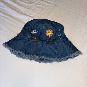 Embroidered Denim Bucket Hat
